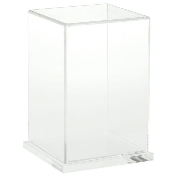 Plymor Clear Acrylic Display Case with Hardwood Base 4 W x 4 D x 6 H 
